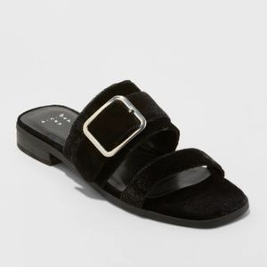 A New Day Women's Metzy Velvet Slide Sandals